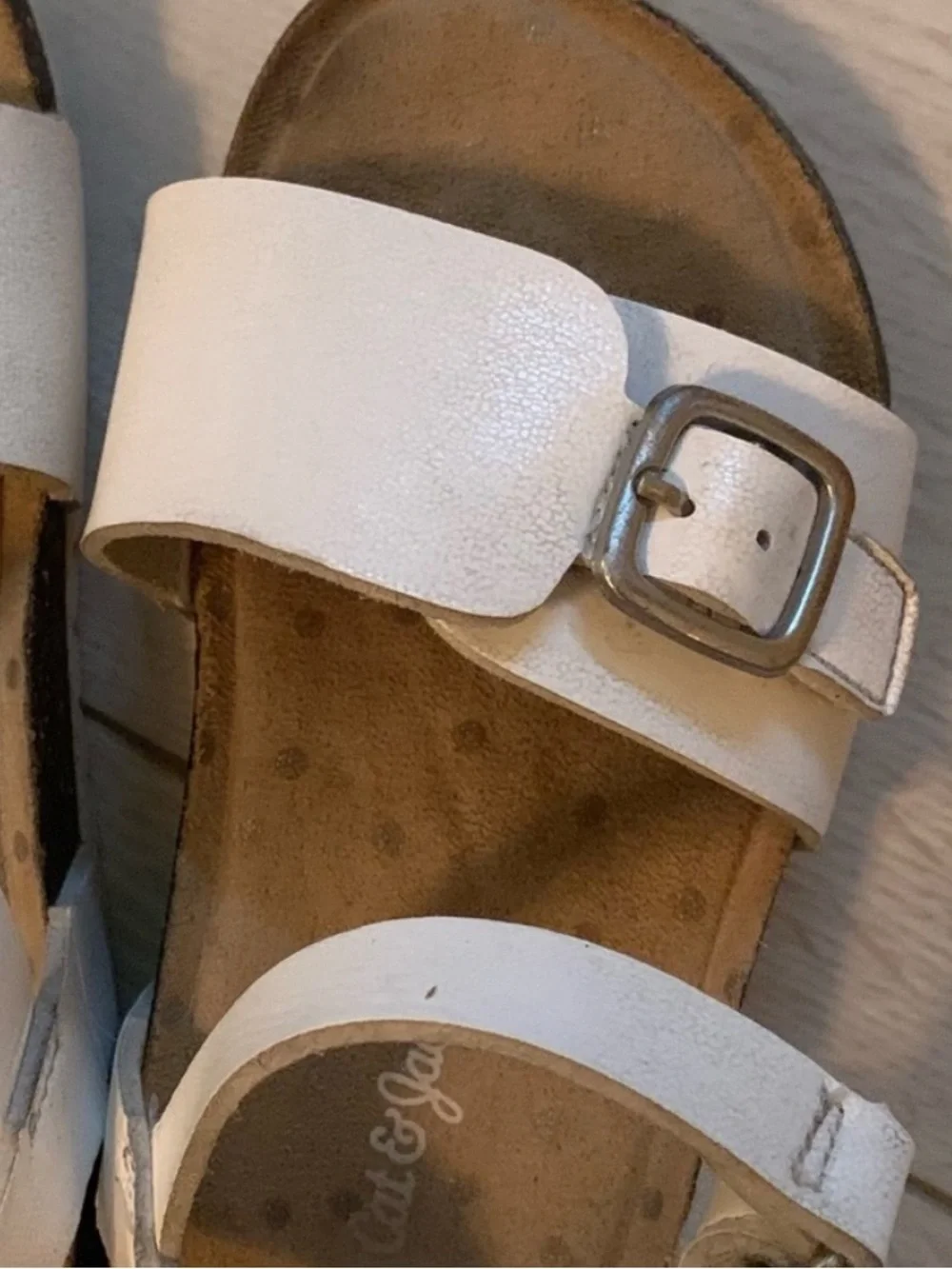 Cat & Jack White Buckle Strap Kids Sandals 11